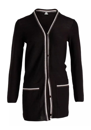 Hermès Pre-Owned contrasting-trim wool cardigan - Brown