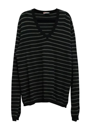 Prada Pre-Owned striped V-neck sweater - Black