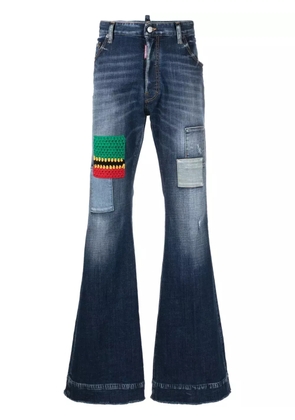 DSQUARED2 patchwork wide-leg jeans - Blue