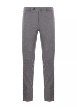 Incotex micro-check wool trousers - Black