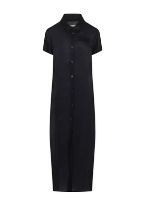 KHAITE Effy button-up short-sleeve dress - Black