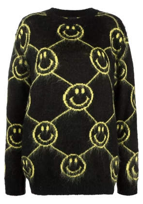 Joshua Sanders smiley-face intarsia-knit jumper - Black