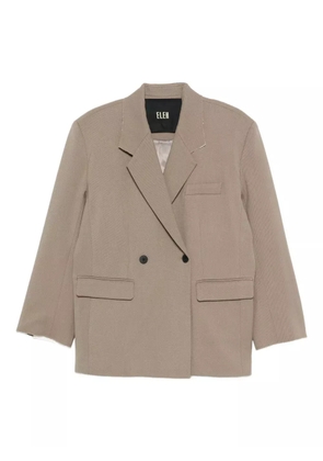 Eleh double-breasted cotton jacket - Neutrals