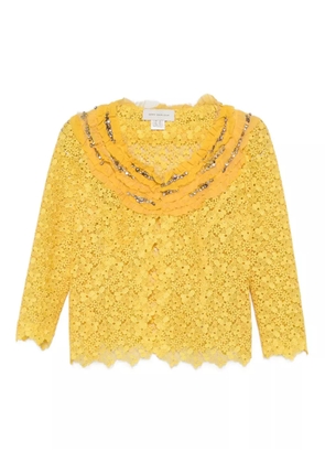 Gemy Maalouf floral-lace jacket - Yellow