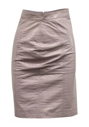 MSGM croc-effect pencil mini skirt - Pink