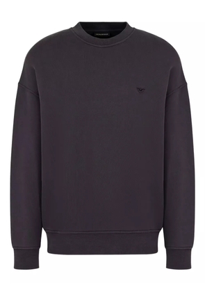 Emporio Armani logo-embroiderd crew-neck sweatshirt - Grey