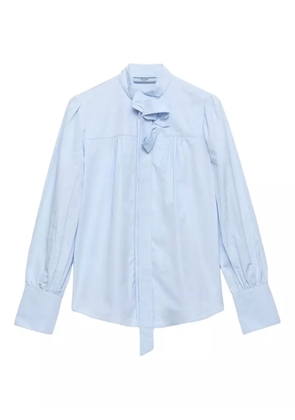 Prada bow-collar cotton shirt - Blue