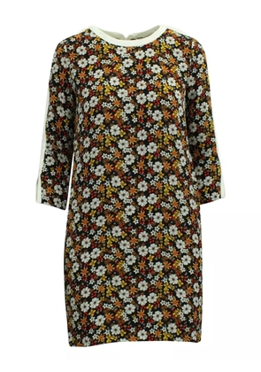 SANDRO floral-print cutout-sleeve mini dress - Black