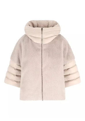 Herno quilted-panel faux-fur jacket - Neutrals
