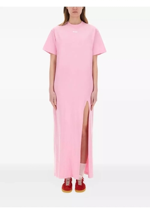 MSGM split-hem T-shirt dress - Pink