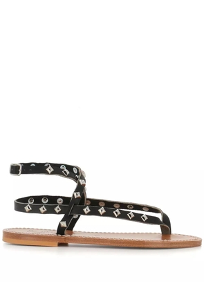 K. Jacques Deltapyr stud-embellished flat sandals - Black