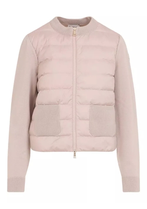Moncler wool-panel quilted jacket - Pink