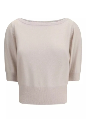 extreme cashmere puff-sleeve boat-neck knitwear - Neutrals