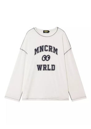 Mini Cream graphic-print long-sleeve T-shirt - White