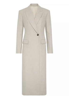 Brunello Cucinelli long wool coat - Neutrals