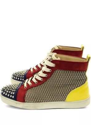 Christian Louboutin Pre-Owned studded-embellishments leather high-top sneakers - Neutrals
