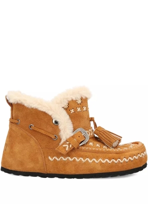 TAJI tassel-embellished suede boots - Neutrals