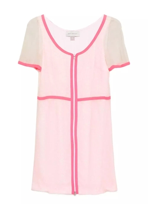 Gemy Maalouf zip-front mesh-paneled mini dress - Pink