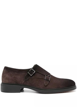 Santoni suede monk shoes - Brown