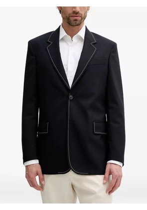 BOSS contrast-stitch single-breasted blazer - Black