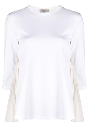 Herno pleat-insert cotton top - White