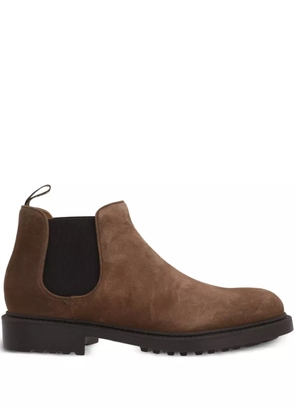 Doucal's elastic-panel suede boots - Brown