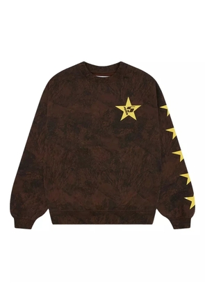 SP5DER 5 star-print crewneck sweatshirt - Brown