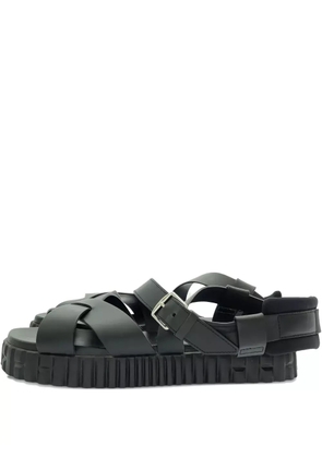 Hermès Pre-Owned criss-cross leather sandals - Black