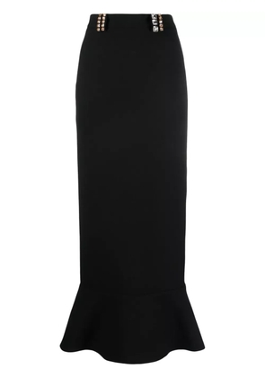 V:PM ATELIER Alette crystal-embellished crepe maxi skirt - Black
