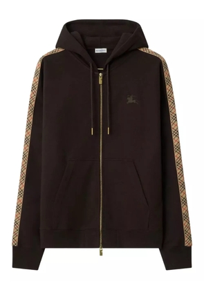 Burberry check-trimmed zip hoodie - Brown