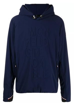 Moncler Grenoble embossed logo hoodie - Blue