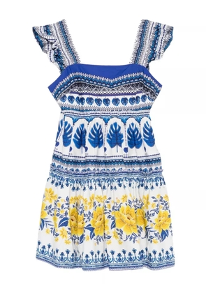 FARM Rio Zuli floral-print ruffled mini dress - Blue