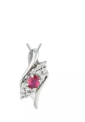LB Exclusive platinum diamond and ruby necklace - Silver
