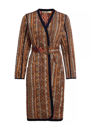 Marie Oliver Lee quilted belted coat - Brown
