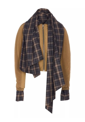 MARBELL maxi-scarf puffer jacket - Brown