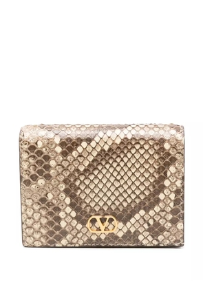 Valentino Garavani snakeskin-effect wallet - Neutrals