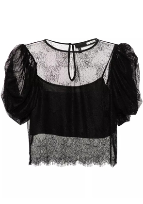 ROTATE BIRGER CHRISTENSEN puff-sleeves lace blouse - Black