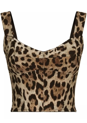 Dolce & Gabbana KIM DOLCE&GABBANA leopard-print corset top - Neutrals