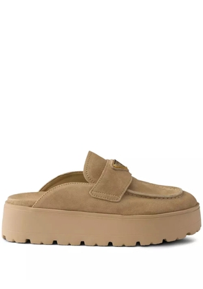 Prada platform slip-on mules - Neutrals