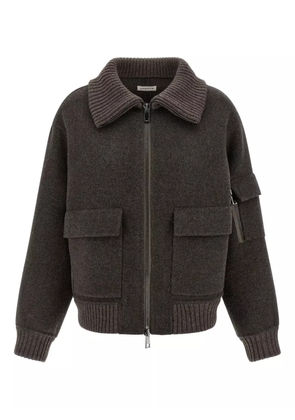 P.A.R.O.S.H. Leak zip-up wool bomber jacket - Brown