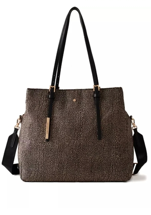 Borbonese L'École ocelot-print tote bag - Brown