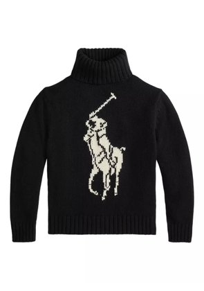 Polo Ralph Lauren Polo-player intarsia wool sweater - Black
