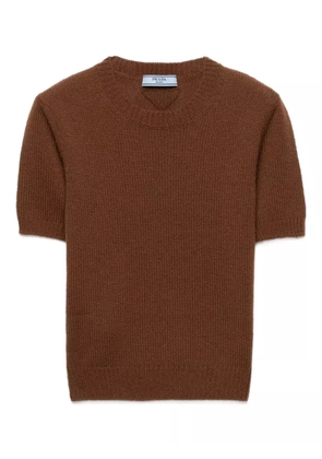 Prada ribbed short sleeve sweater - Brown