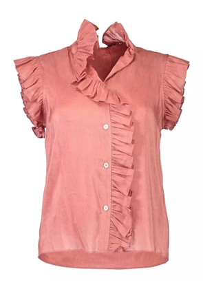 Christy Lynn Marfa ruffled mock-neck shirt - Pink