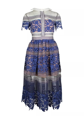 Self-Portrait 2010s lace midi dress - Blue