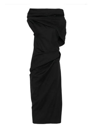 ENTIRE STUDIOS Moulded draped cowl-neck midi dress - Black