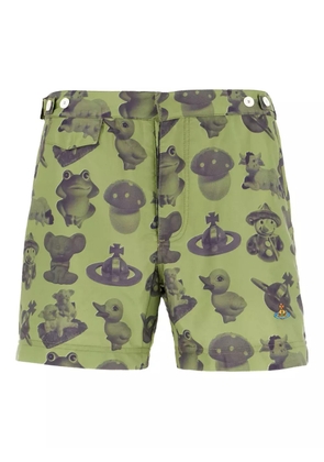 Vivienne Westwood print swim shorts - Green