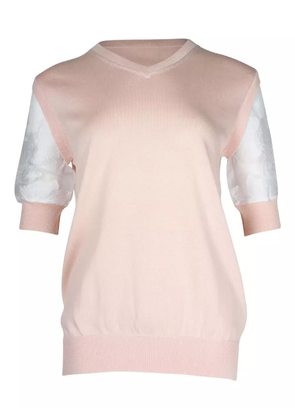 Chloé Vintage V-neck floral-sleeve top - Pink