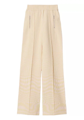 Burberry houndstooth-jacquard wool-blend trousers - Neutrals