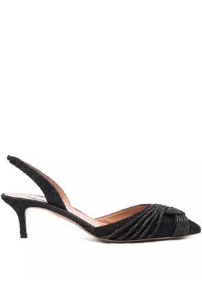 Aquazzura 60mm beaded slingback pumps - Black